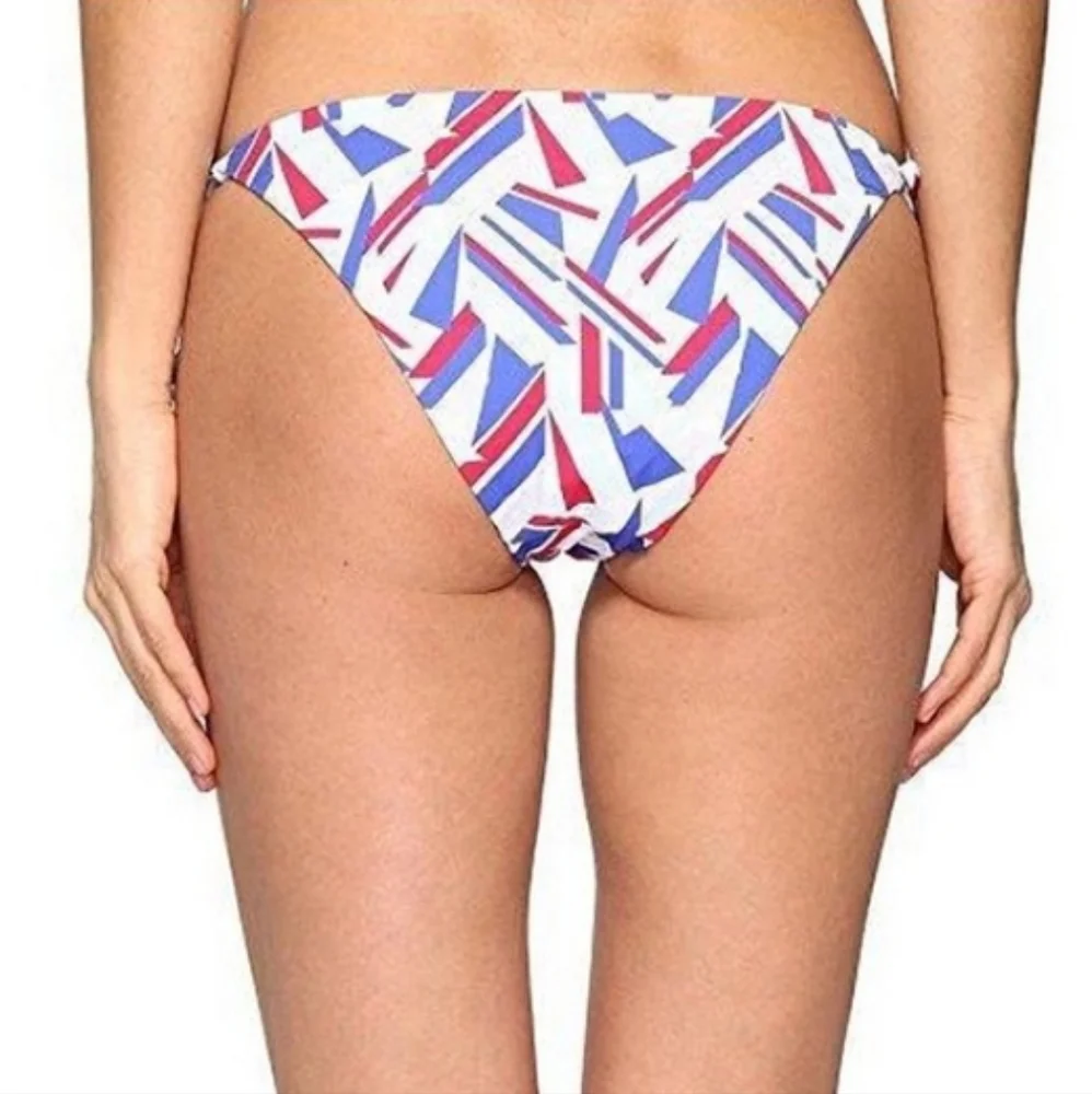 NWT Onia Kate Red Blue Nautical Geometric Bikini Bottom